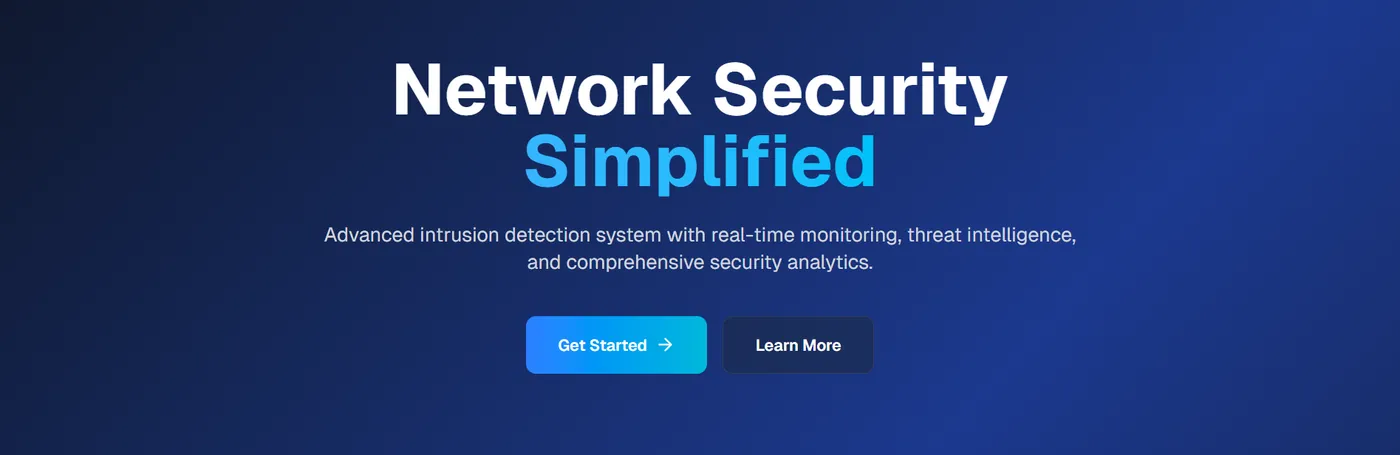 Robust NIDS landing page: Network Security Simplified